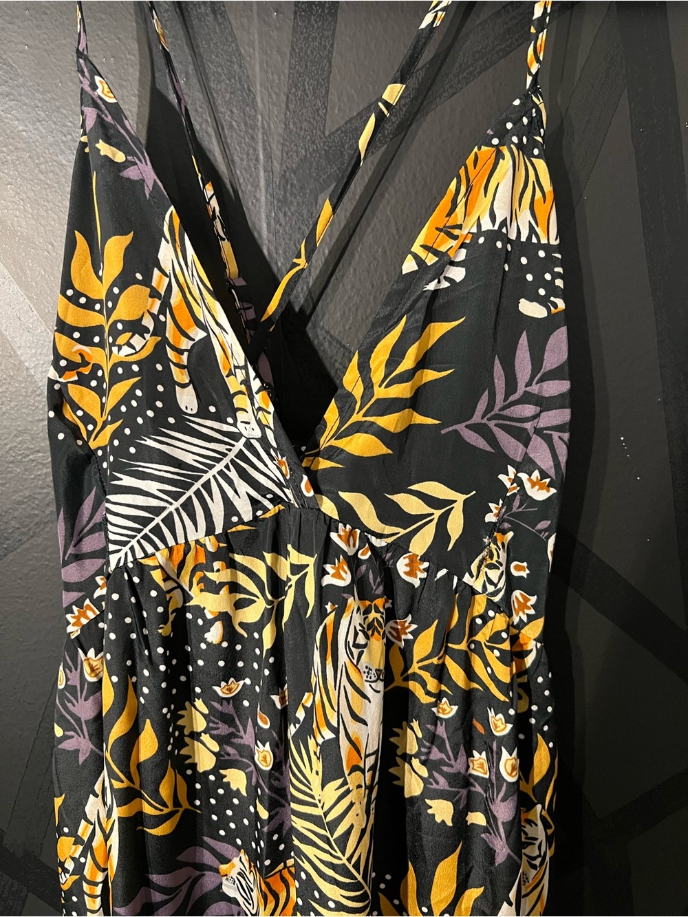 America & Beyond Bengal Beauty Maxi Dress NWT Medium Tiger Print Tropical Boho - Picture 2 of 6